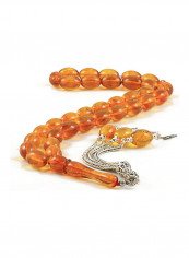 Baltic Amber Prayer Beads  With Sterling Silver Components