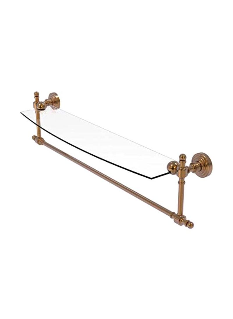 Retro Wave Collection Towel Bar Glass Shelf Gold/Clear 24inch