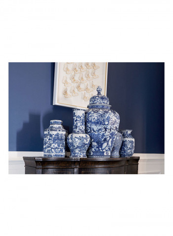 Square Vase Blue/White 10 x 15.5inch
