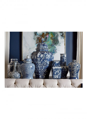 Square Vase Blue/White 10 x 15.5inch