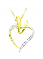 18 Karat Gold Diamond Studded Heart Pendant Necklace