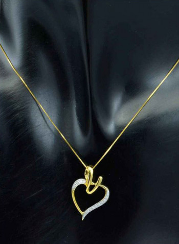 18 Karat Gold Diamond Studded Heart Pendant Necklace