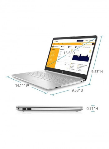15 Laptop With 15.6-Inch Display, Core i3 Processer/8GB RAM/256GB SSD/Intel UHD Graphics Silver