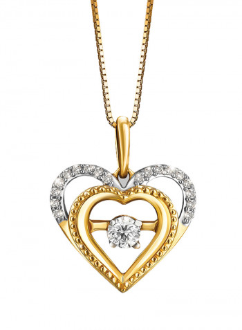 Double Heart Shaped 19 Pendant Necklace