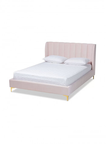 Colley Low Profile Platform Super King Bed Without Mattress Pink 200x200cm