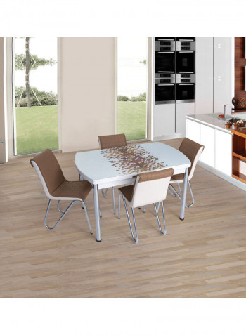 Rhythm 4 Seater Extendable Dining Set Coffee/White 127x80x77cm