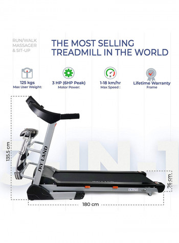 Motorized Treadmill With Auto Incline, Massager Belt And Bluetooth Speaker EM-1272 180x135.5x76cm