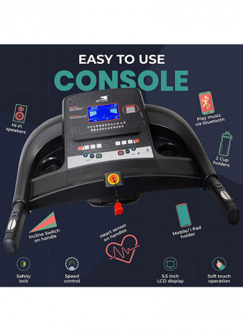 Motorized Treadmill With Auto Incline, Massager Belt And Bluetooth Speaker EM-1272 180x135.5x76cm