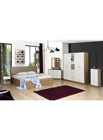 Cardiz Door Wardrobe With Drawer And Mirror Brown/White