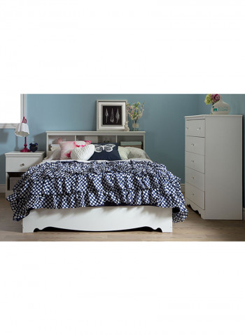 Reevo Full Mates Headboard Bed Without Mattress White King