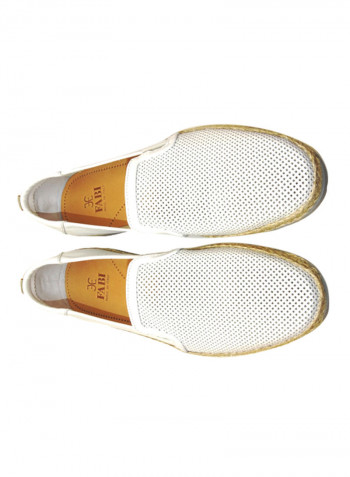 Men's Perforated Slip-On Shoes White