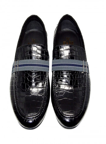 Men's Textured Slip-On Shoes Black