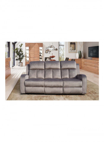 Brixton 3-Seater Recliner Grey 102 x 192 x 80cm