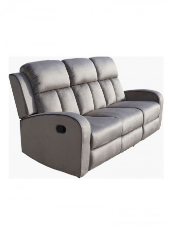 Brixton 3-Seater Recliner Grey 102 x 192 x 80cm