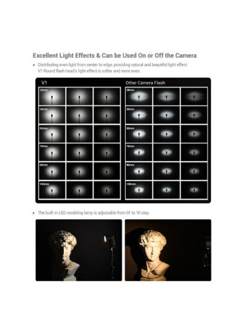 V1C Professional Camera Flash Speedlite Light Black