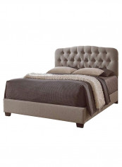 Button-Tufted Bed Without Mattress Brown 180 x 200centimeter