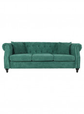 3 Seater Fabric Sofa Green 195x80x75cm