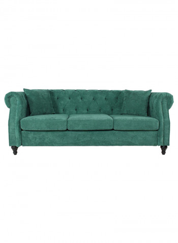 3 Seater Fabric Sofa Green 195x80x75cm