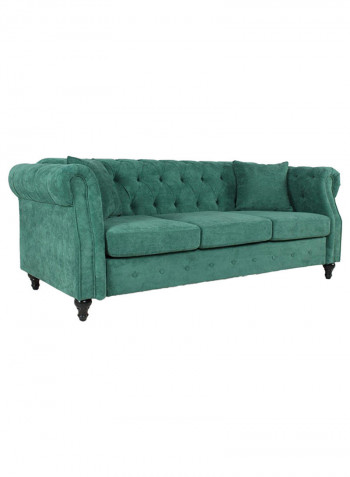 3 Seater Fabric Sofa Green 195x80x75cm