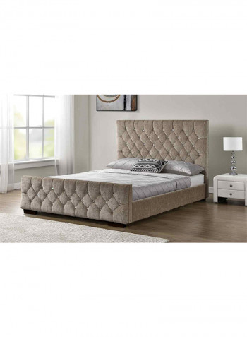 Arya Bed Frame Without Mattress Beige Queen