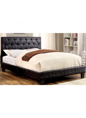 Button Tufted Platform Bed Without Mattress Black King