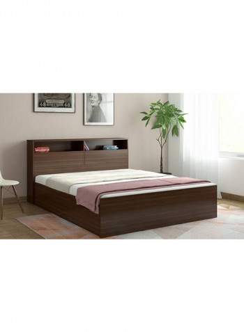Engineered Bed Without Mattress Walnut Queen