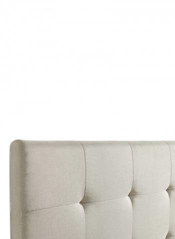 Alexis Blind Tufted Bed Without Mattress Cream Super King