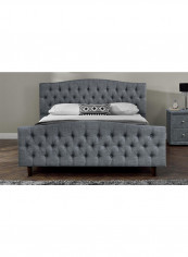 Chesterfield Bed Frame Without Mattress Light Grey Queen