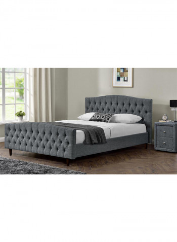 Chesterfield Bed Frame Without Mattress Light Grey Queen