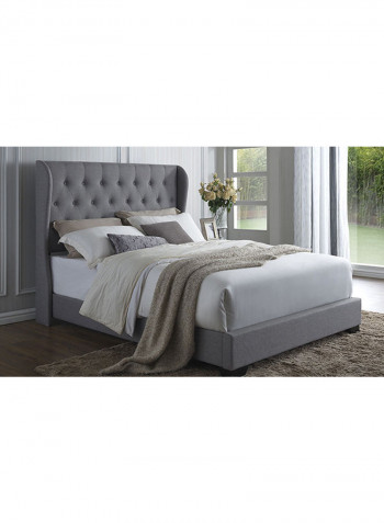 DG Casa Exeter Wingback Bed With Mattress Grey Queen