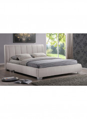 Olson Modern Platform Bed With Mattress Beige/Grey Queen