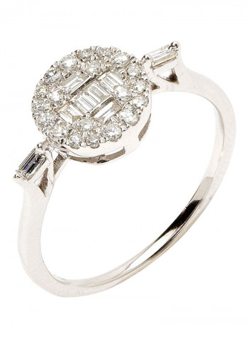 18K White Gold Diamond Studded Ring