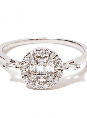 18K White Gold Diamond Studded Ring