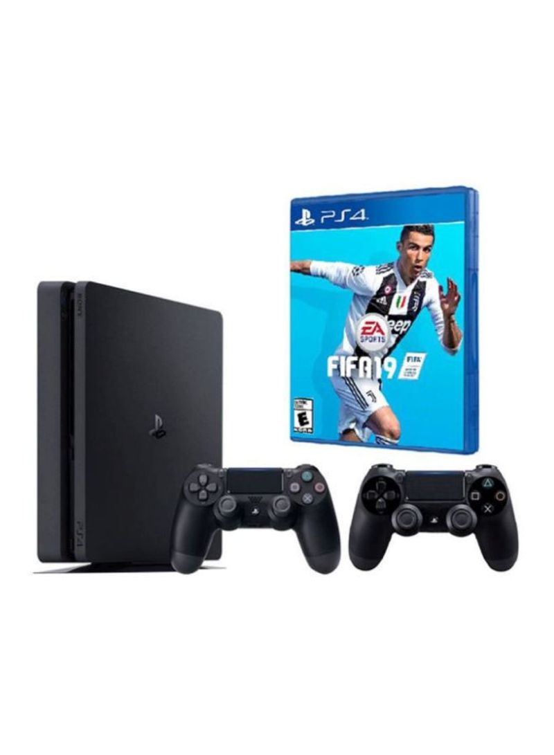 PlayStation 4 Slim 1TB Console With Two DualShock 4 Controllers And FIFA 19