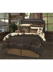 5-Piece Barbwire Rustic Western Comforter Set Cotton Chocolate Twin