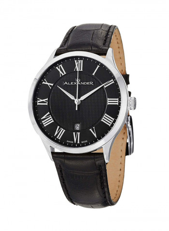 Men's Statesman Triumph Leather Analog Wrist Watch A103-02