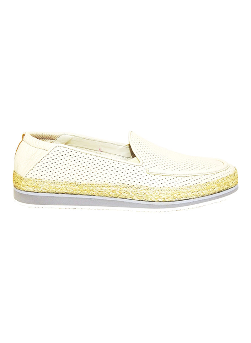 Men's Perforated Slip-On Shoes Beige