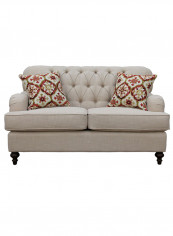 Dorothy 2-Seater Sofa With 2-Pillows Beige 97x155cm