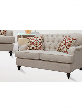 Dorothy 2-Seater Sofa With 2-Pillows Beige 97x155cm