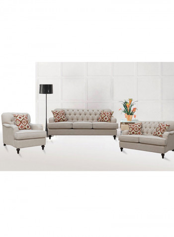 Dorothy 2-Seater Sofa With 2-Pillows Beige 97x155cm