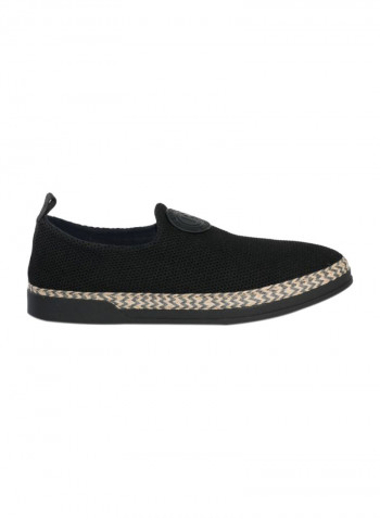 Fabric Slip-on Espadrille Black/Beige