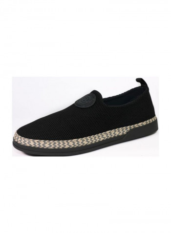 Fabric Slip-on Espadrille Black/Beige