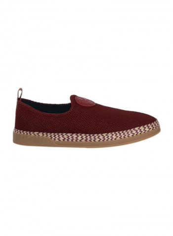Fabric Slip-on Espadrille Brick Red/Beige