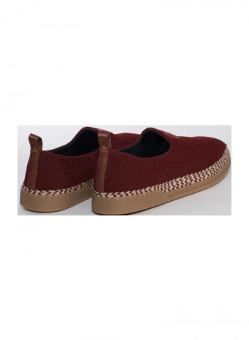 Fabric Slip-on Espadrille Brick Red/Beige