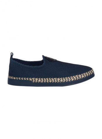 Fabric Slip-on Espadrille Dark Blue/Beige