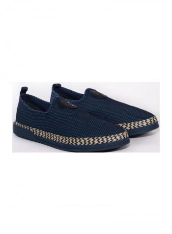 Fabric Slip-on Espadrille Dark Blue/Beige