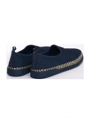 Fabric Slip-on Espadrille Dark Blue/Beige