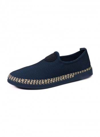 Fabric Slip-on Espadrille Dark Blue/Beige