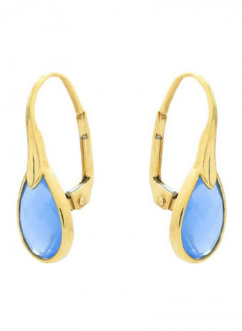 18 Karat Gold Moonstone Clip On Earrings