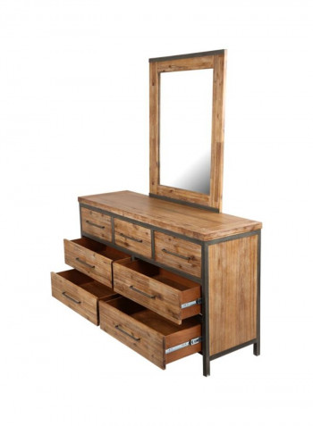 Napier 7-Drawer Dresser With Mirror Brown 155x192x49centimeter